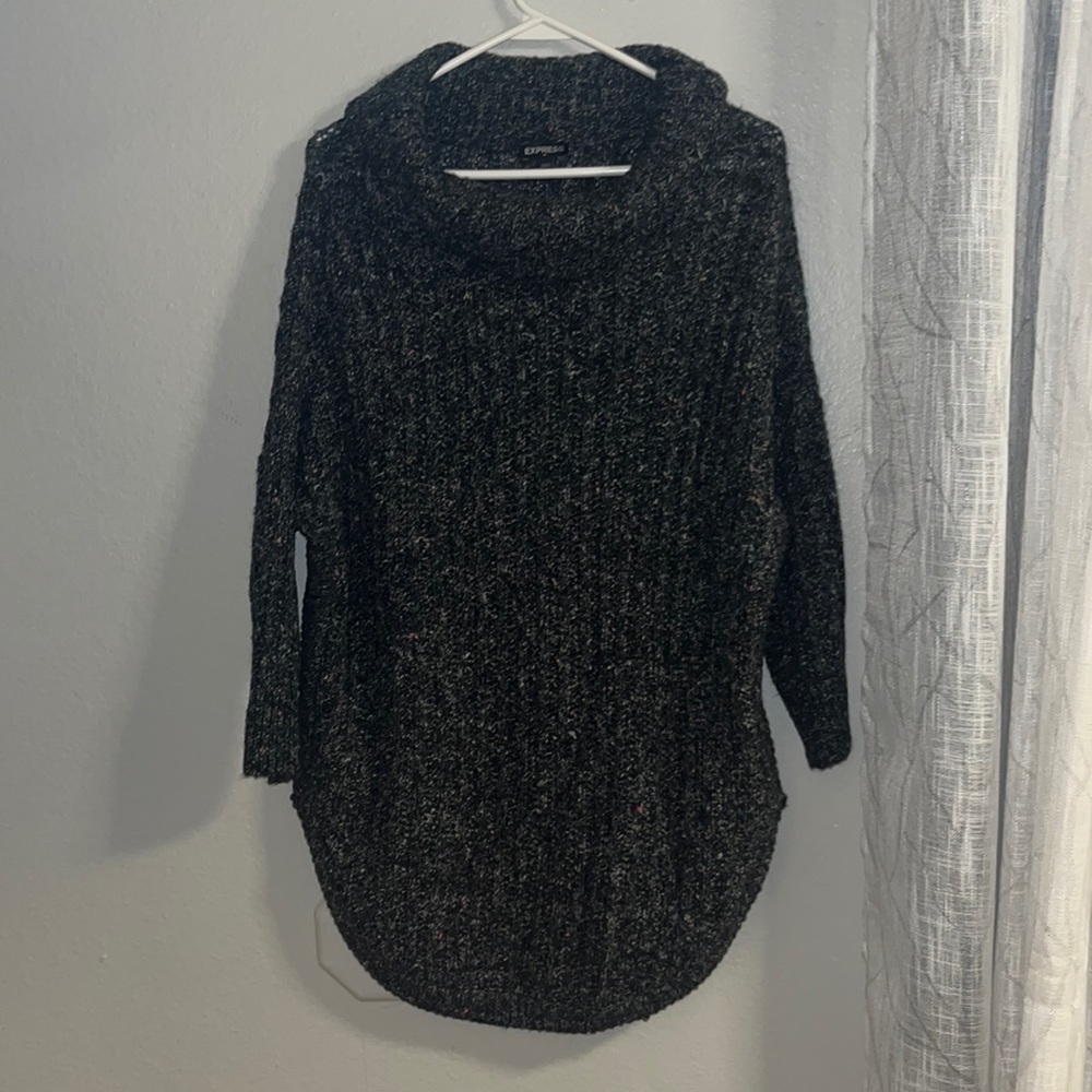 Multi Colored Stitched Turtle Neck Sweater With S… - image 2